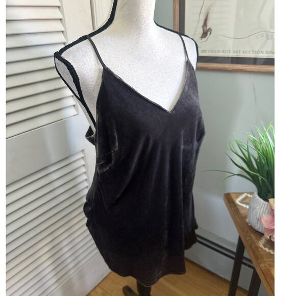 GOLD HAWK Womens Top Large Brown Velvet Babydoll Grunge Goth Retro Y2K Summer - Picture 4 of 9